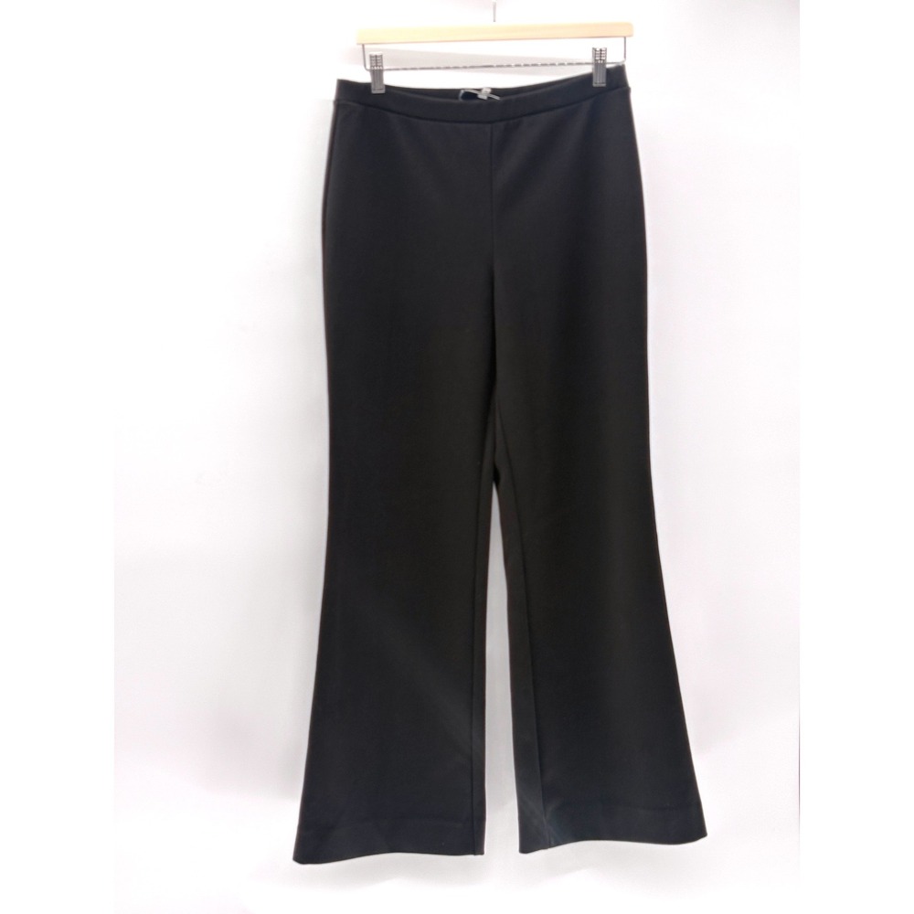 Reformation Pants Wide Leg Pull On High Rise Medium Black Minimalist Heavyweight